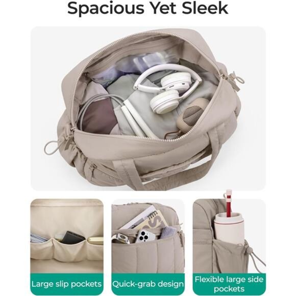 Gym Bag for Women, Duffle Bag for Travel with Wet Pocket, Lightweight Carry on - Picture 3 of 7